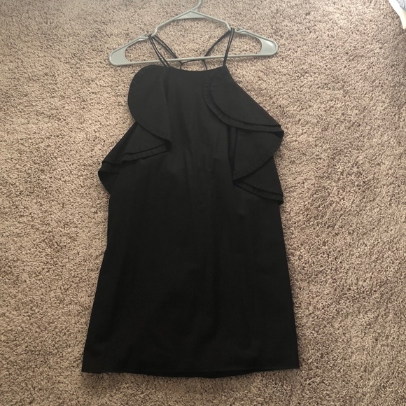 Black Ruffled Open Back Dress - Picture 1 of 3
